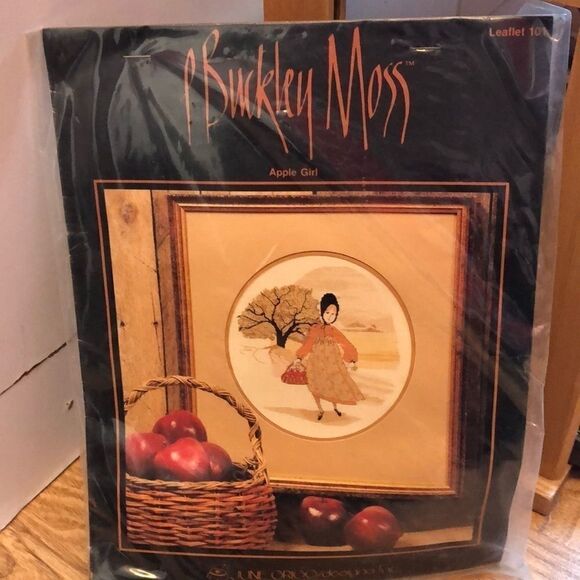 P Buckley miss cross stitch Amish apple girl - Picture 1 of 2
